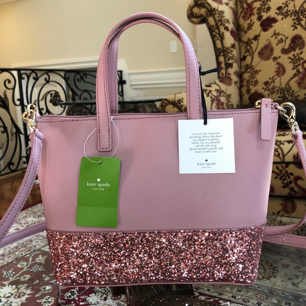 kate spade glitter Ina Greta Court handbag+ID Case - Picture 2 of 8